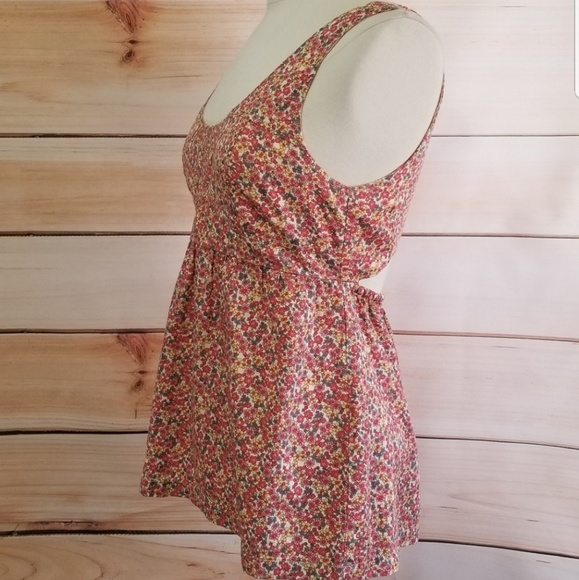 Tulle floral Open Back Cotton Top size small - Picture 2 of 8
